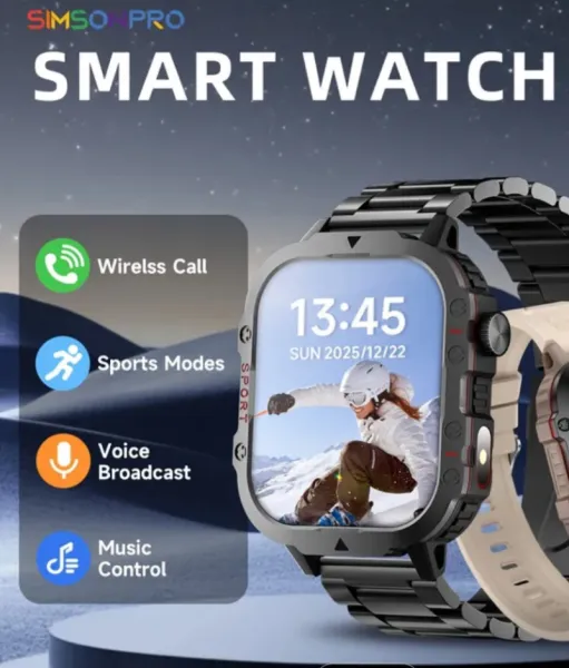 Smart watch with both chain and rubber