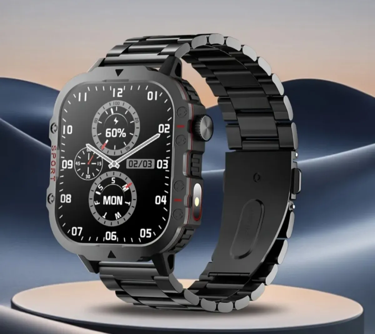 Smart watch with both chain and rubber - Image 2