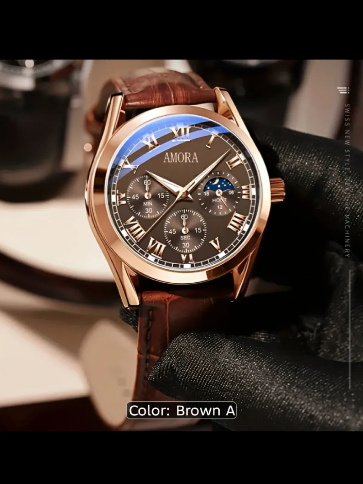Men's business watch quartz casual - Image 1