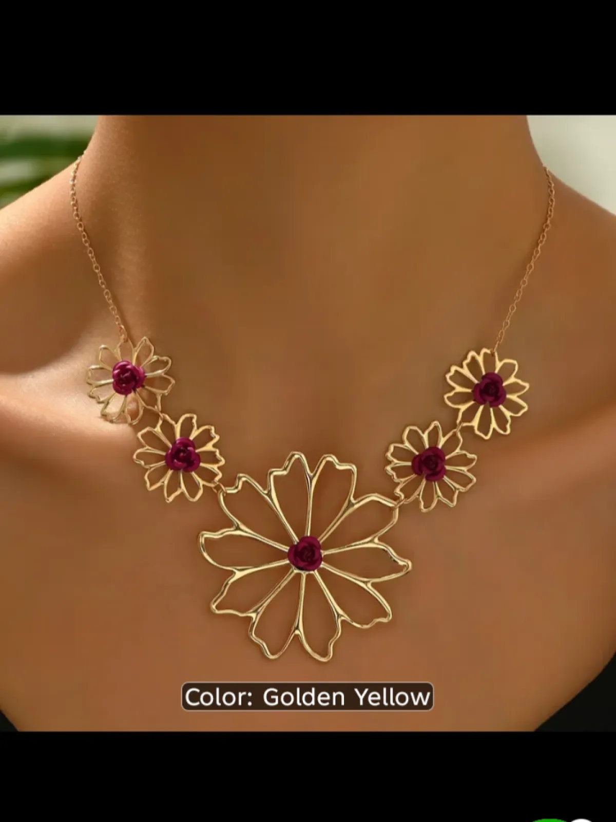 Hollow flower necklace - Image 2
