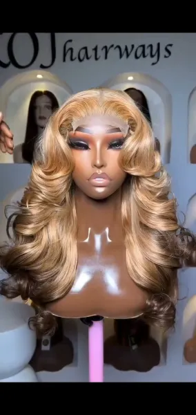 20" Blonde Brown SDD Body Bounce With 5X5 Full Closure