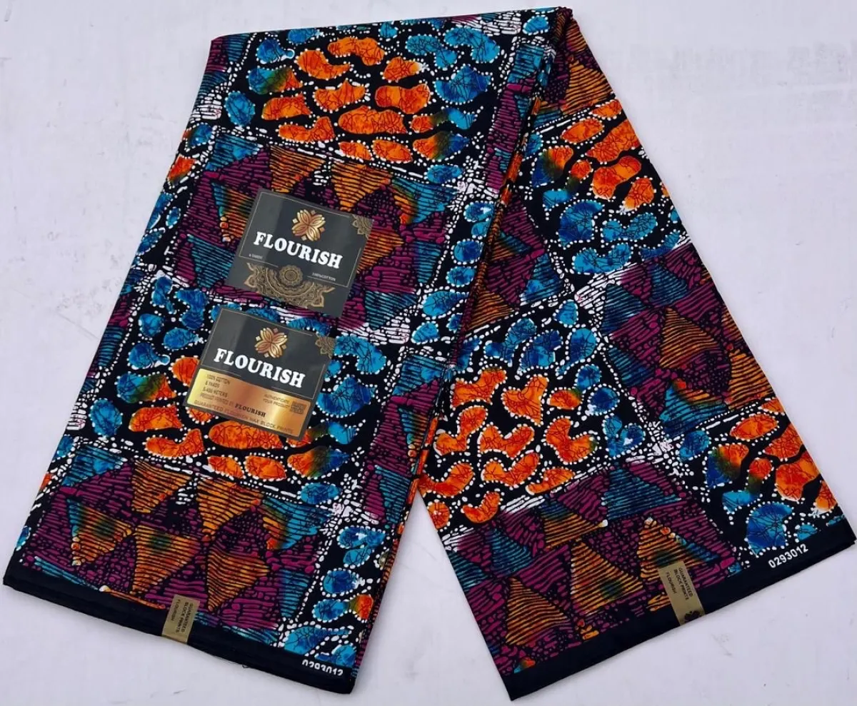 Premium 100 Cotton Ankara Fabric. High quality, vibrant print. 6 yards - Image 3