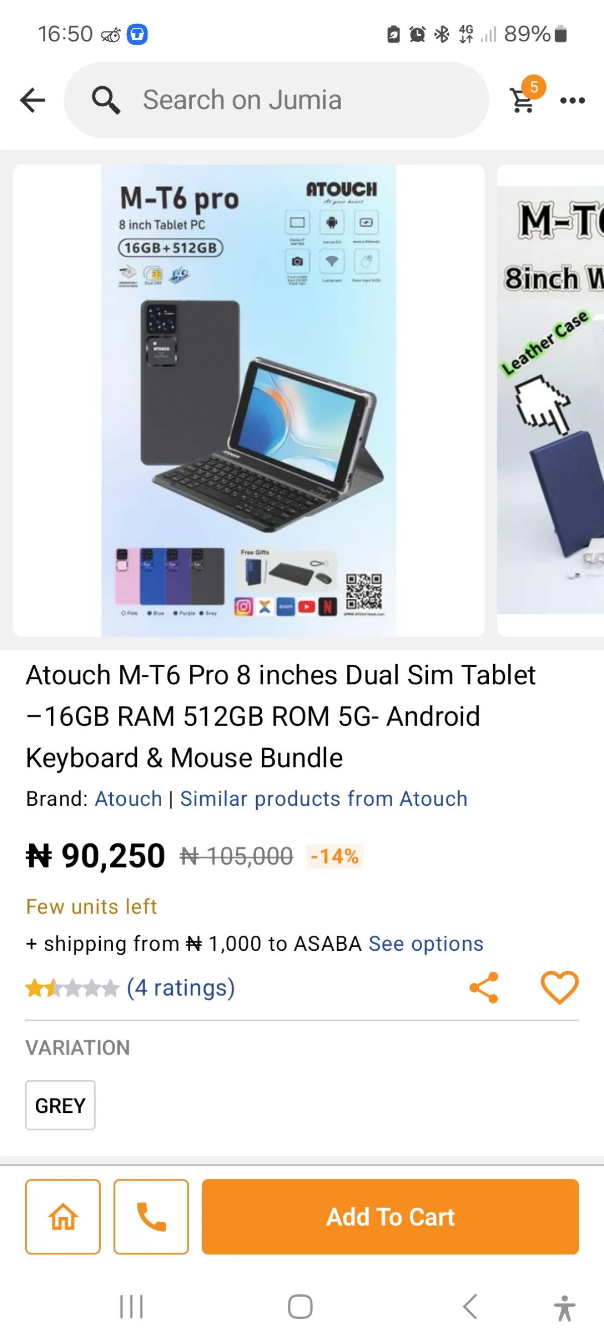 Atouch M-T6 Pro 8 inch Dual Sim tablet - 16GB Ram 512GB ROM 5G Android - Image 5