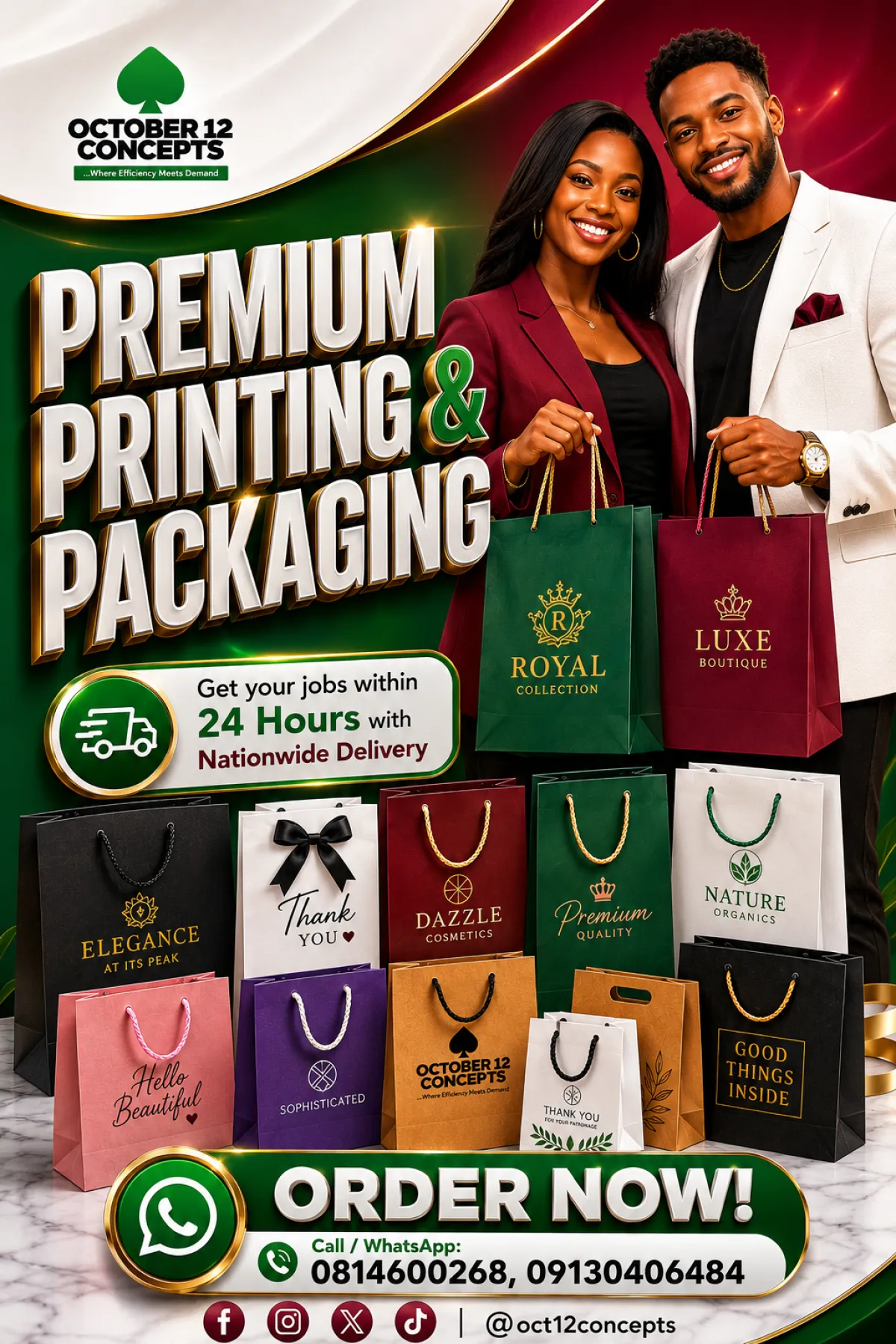 PREMIUM CUSTOM PRINTED PAPER BAGS - Image 1