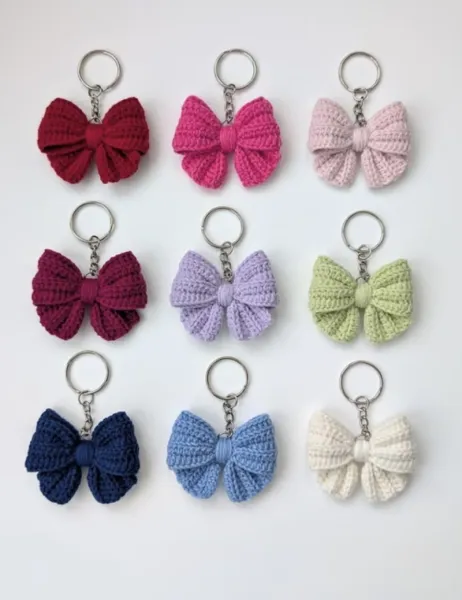 crocheted hand made keyholders