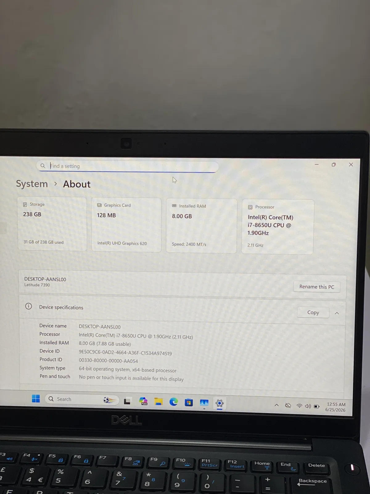 Dell Latitude 7390 Core i7 8th Gen 8GB RAM 256GB SSD - Image 7