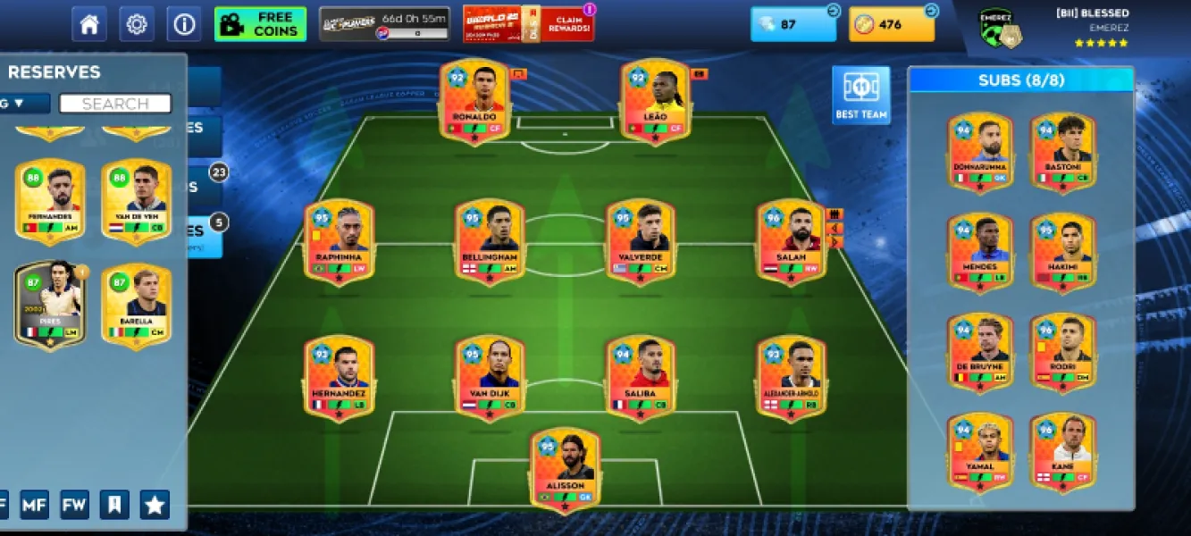 A maxed out dream league soccer (DLS) account