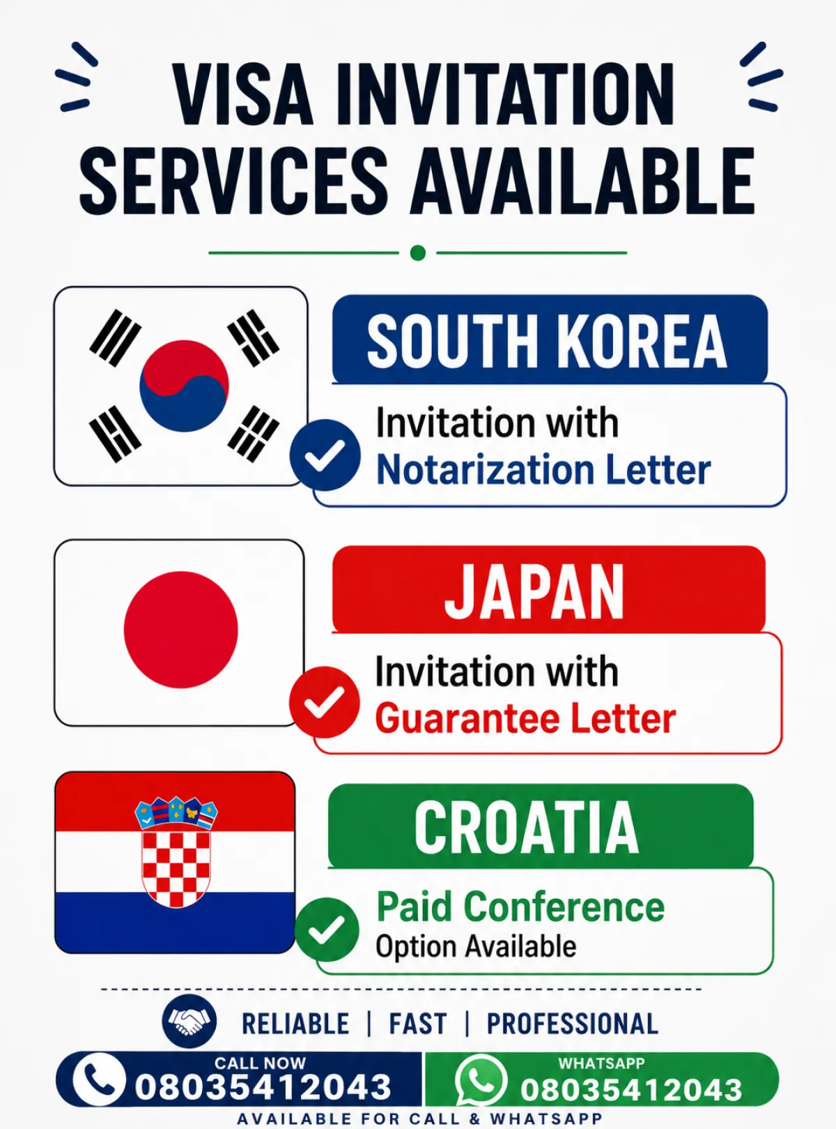 South Korea Notorized Invitation letter Available Eva Available - Image 1