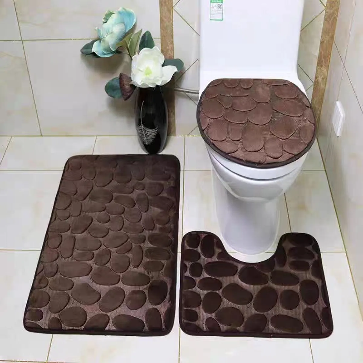 3pcs Toilet Seat Cover Bathroom mat - Image 3