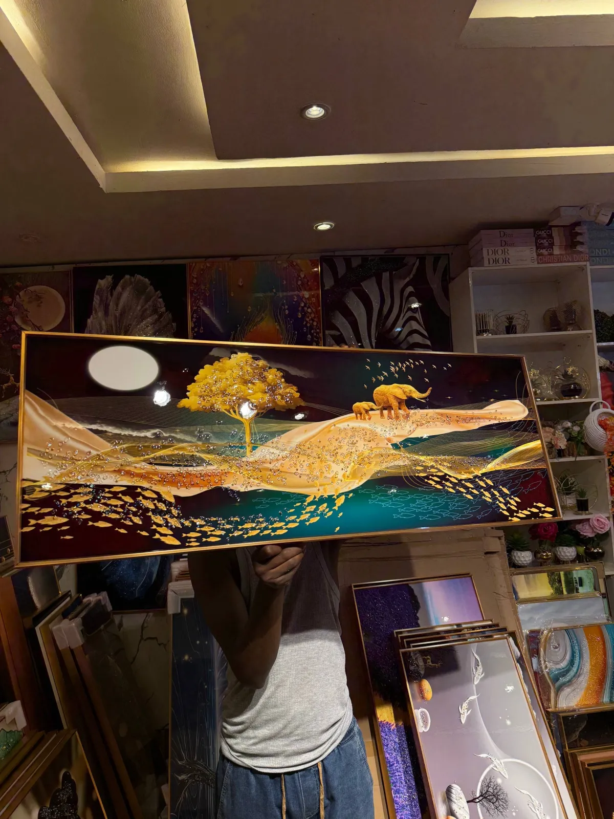 Luxury Crystal Wall Acrylic Painting - Image 2