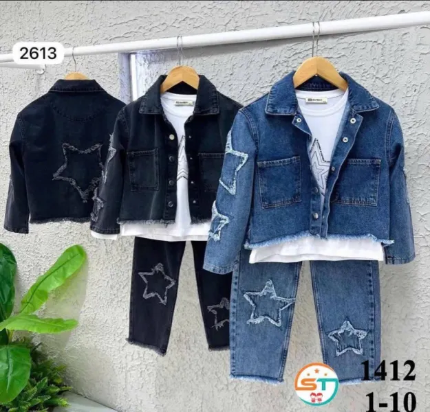 3 piece Jeans star set
