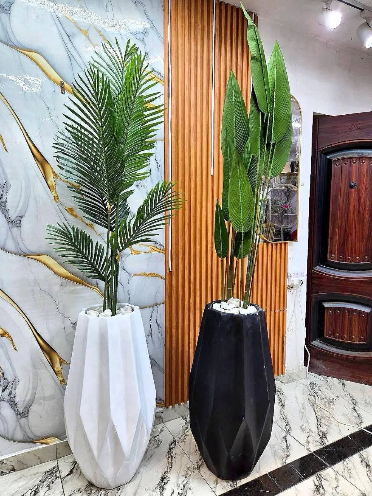 Fiber Big Pot with plant - Image 3