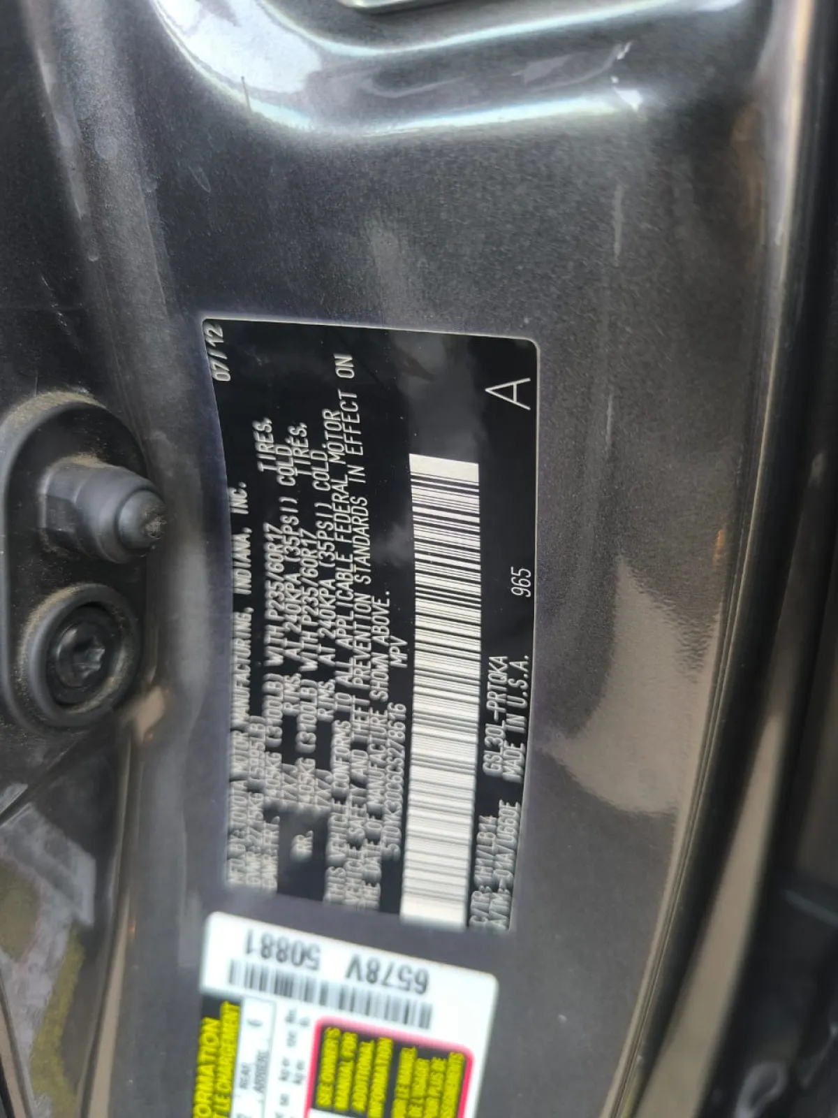 TOKUNBO TOYOTA SIENNA XLE 2012 MODEL FULL OPTION - Image 8