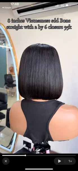 10inches 2x6 SDD Vietnamese bone straight wig
