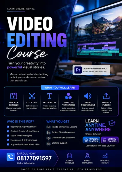 Learn professional video editing using Adobe premiere pro