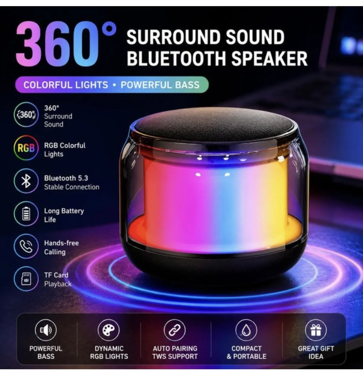 Bluetooth Long lasting battery Speaker - Small but Powerful - Image 4