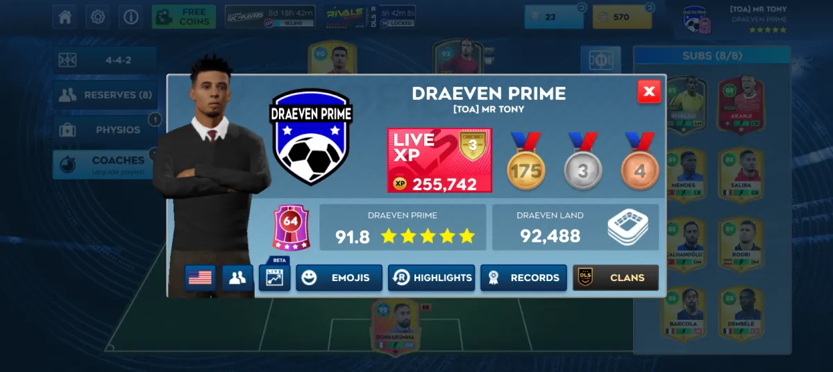 DLS Account 91. 8 Rating Strong Squad Cheap - Image 3