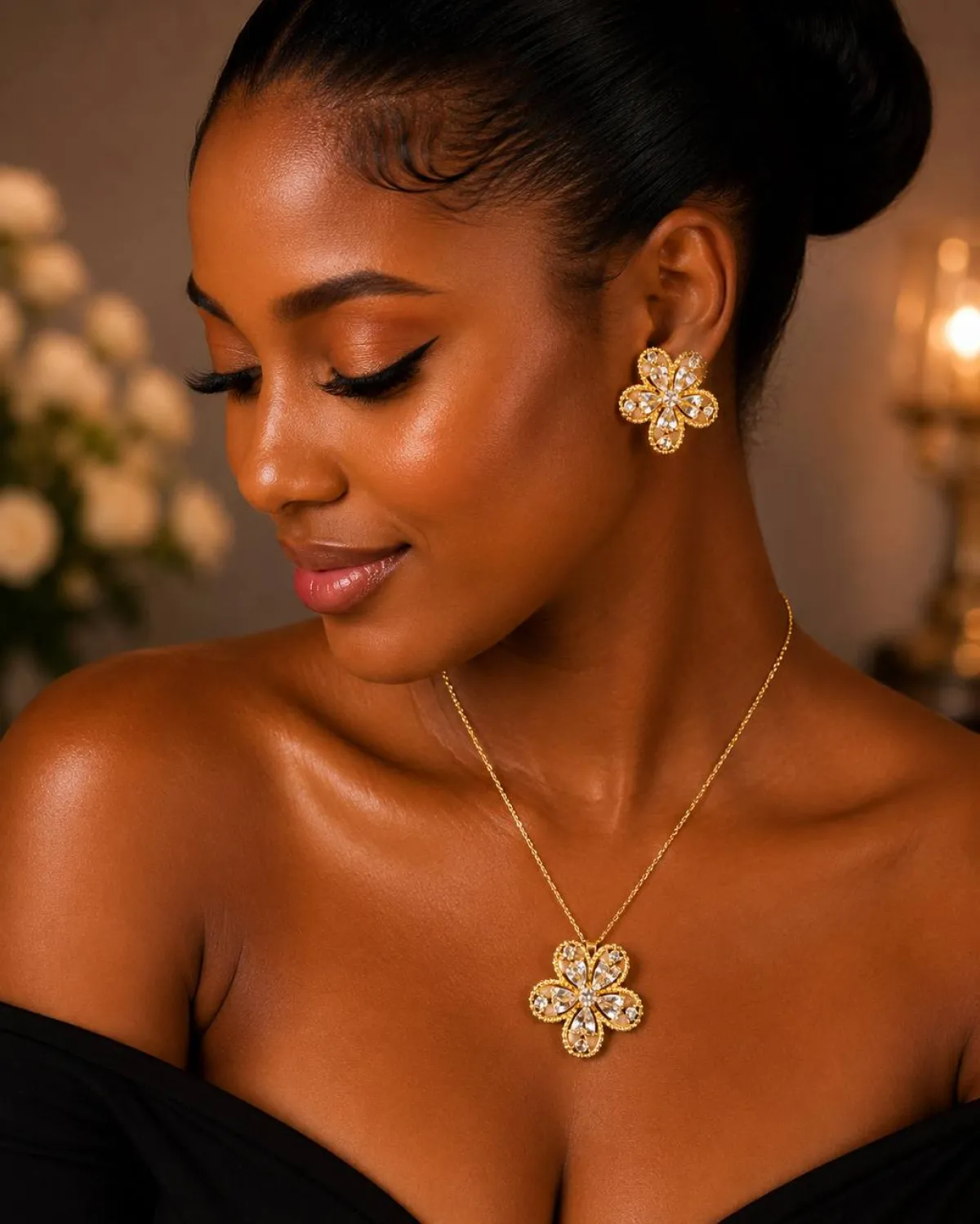 Steel necklace and earrings sets - Image 1