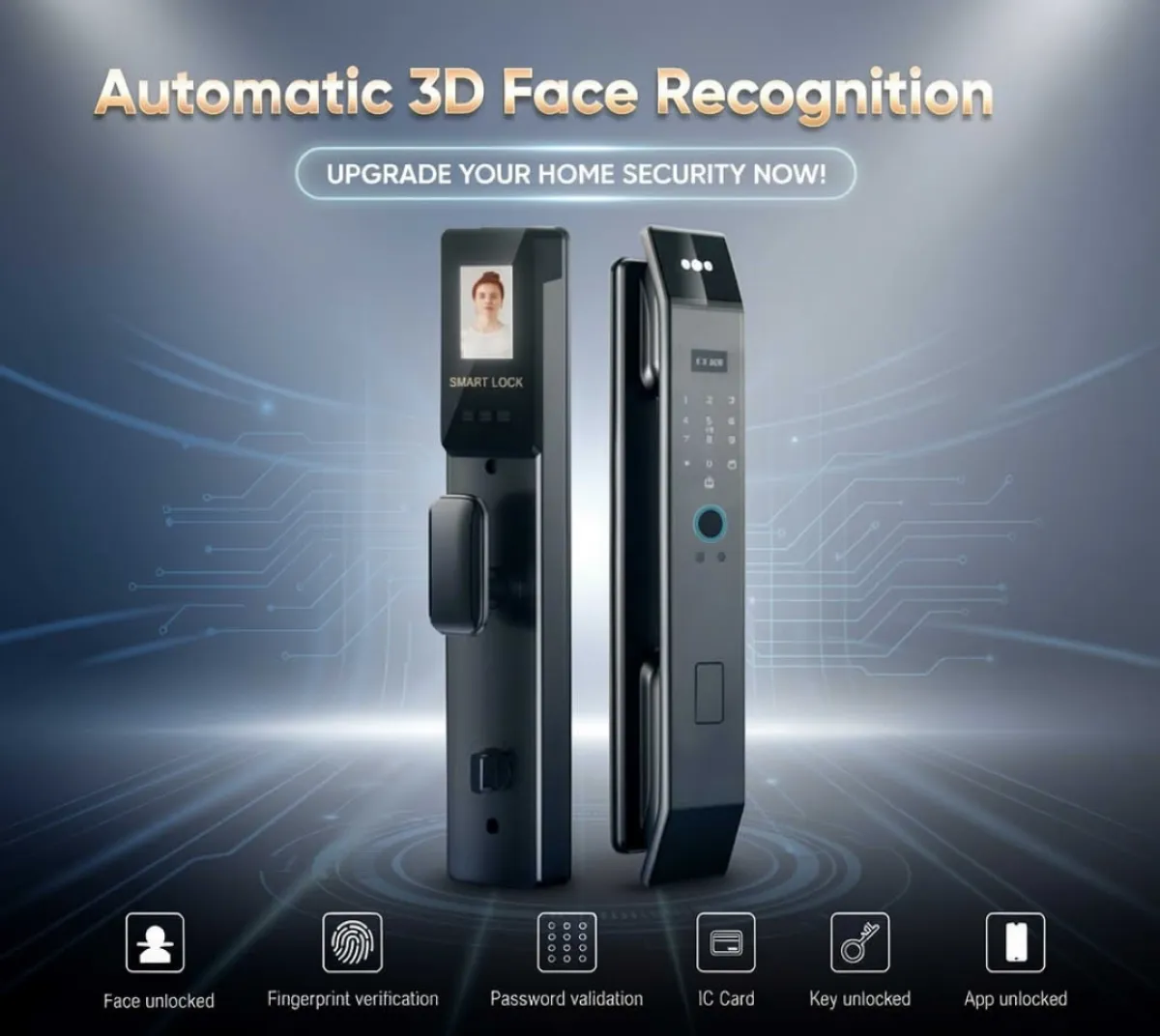 SMART SECURITY DOOR LOCK RECHARGEABLE - Image 3
