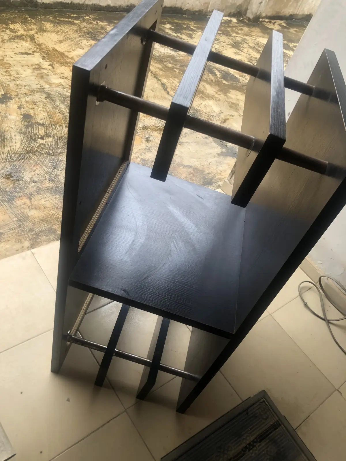 Neat Black Wooden Center Table - Image 6