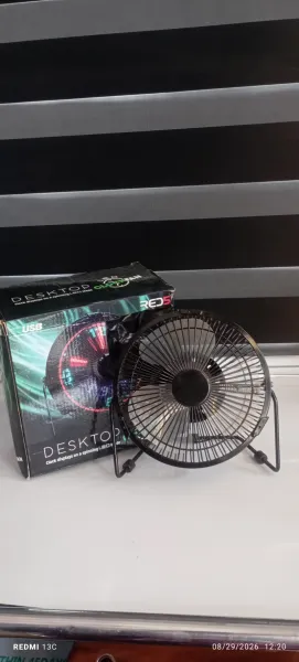 Desktop LED clock fan