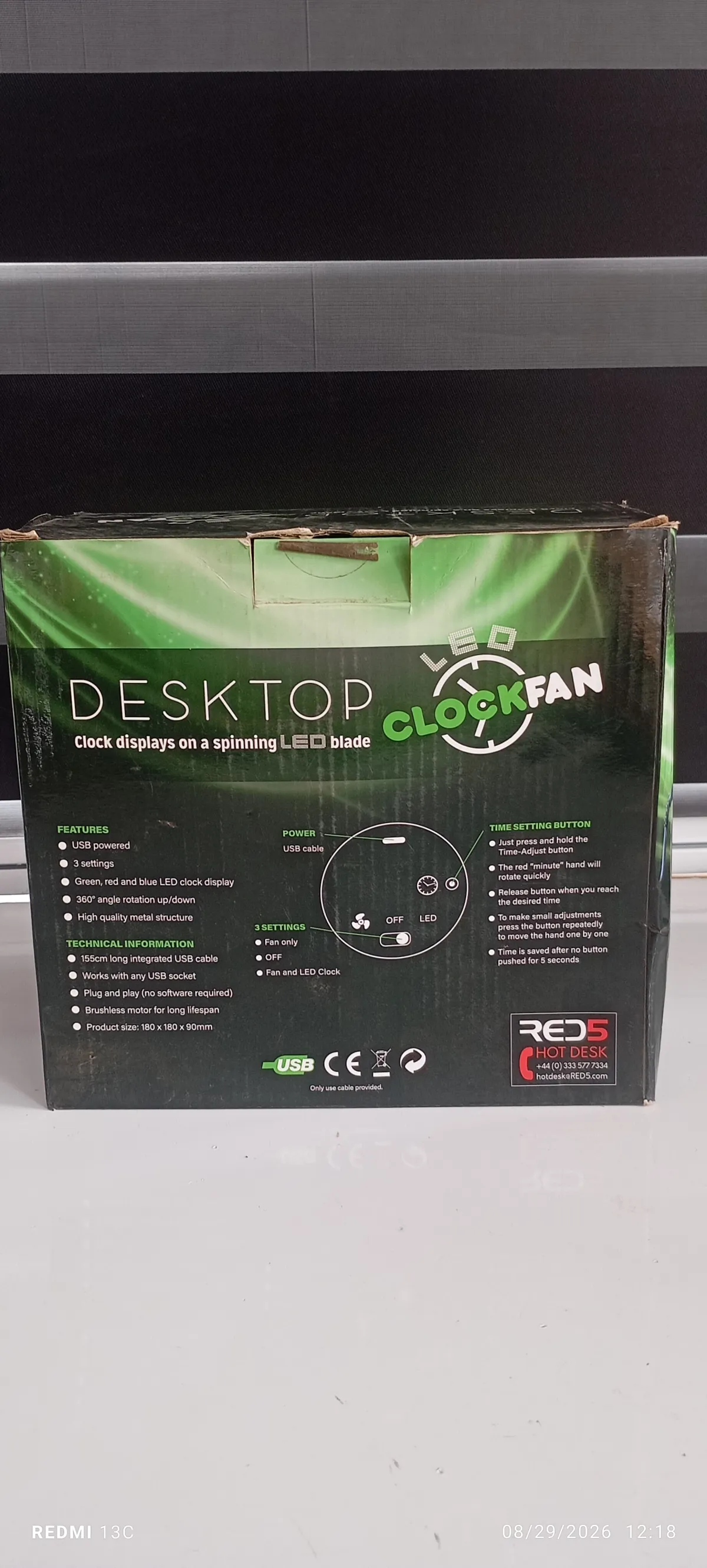 Desktop LED clock fan - Image 3