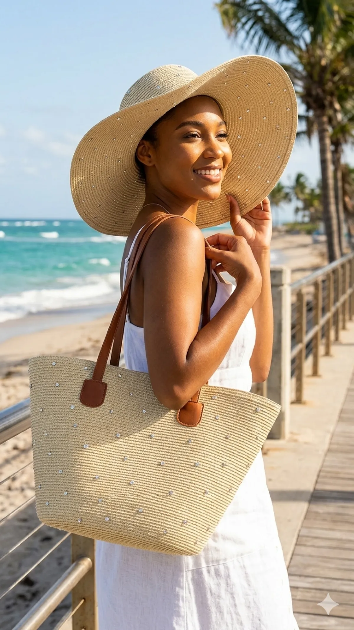 Straw Hat and watching bag set - Image 2