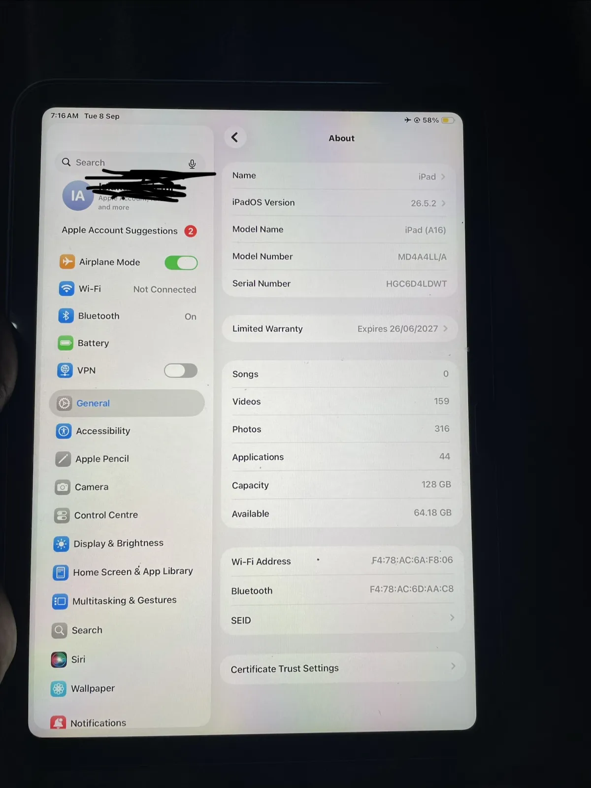 iPad 11gen A16, 128gb WiFi - Image 3