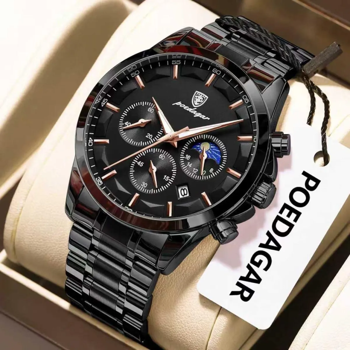 Poedagar Luxury Chronograph Wristwatch - Image 3
