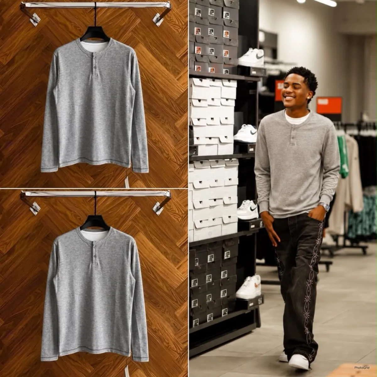 Men's Henley Long Sleeve Shirt - Image 6