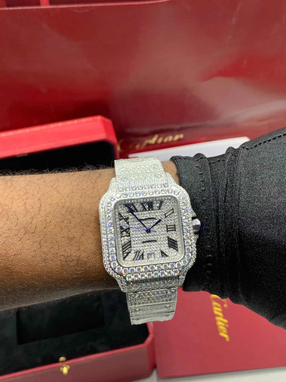 Cartier Santos Iced-Out - Arabic Dial - Image 4