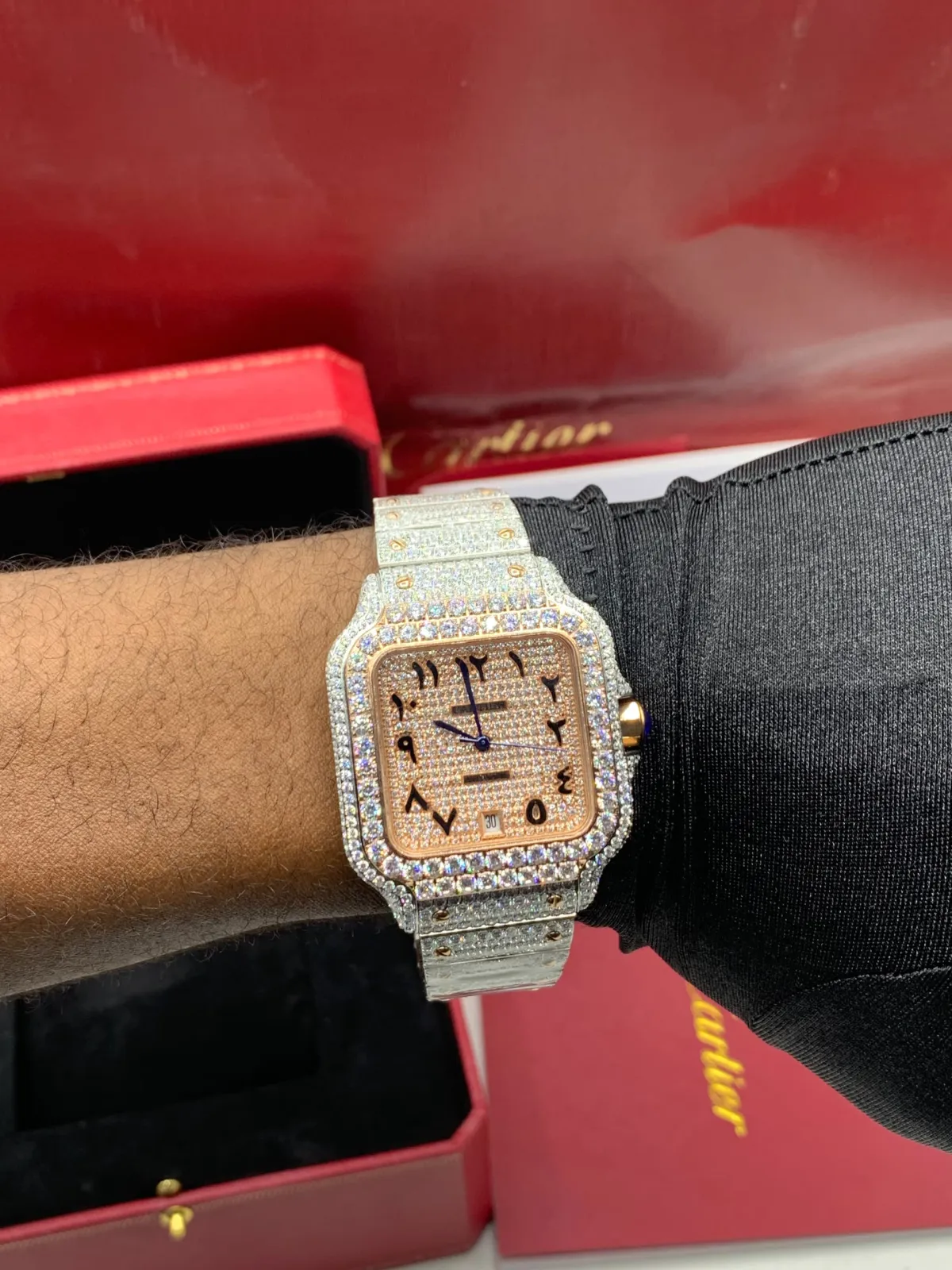 Cartier Santos Iced-Out - Arabic Dial - Image 5