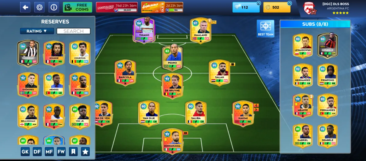 Dream League Soccer DLS Account - High OVR Coins Gems - Image 1