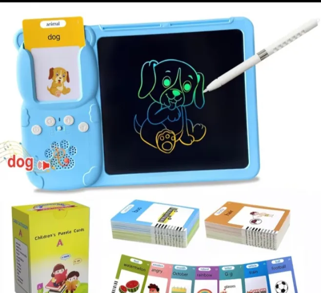 2-in-1 Educational Learning Set Card Reader LCD Writing Tablet