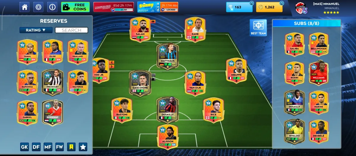 Maxed DLS account of 95. 8 team rating - Image 2