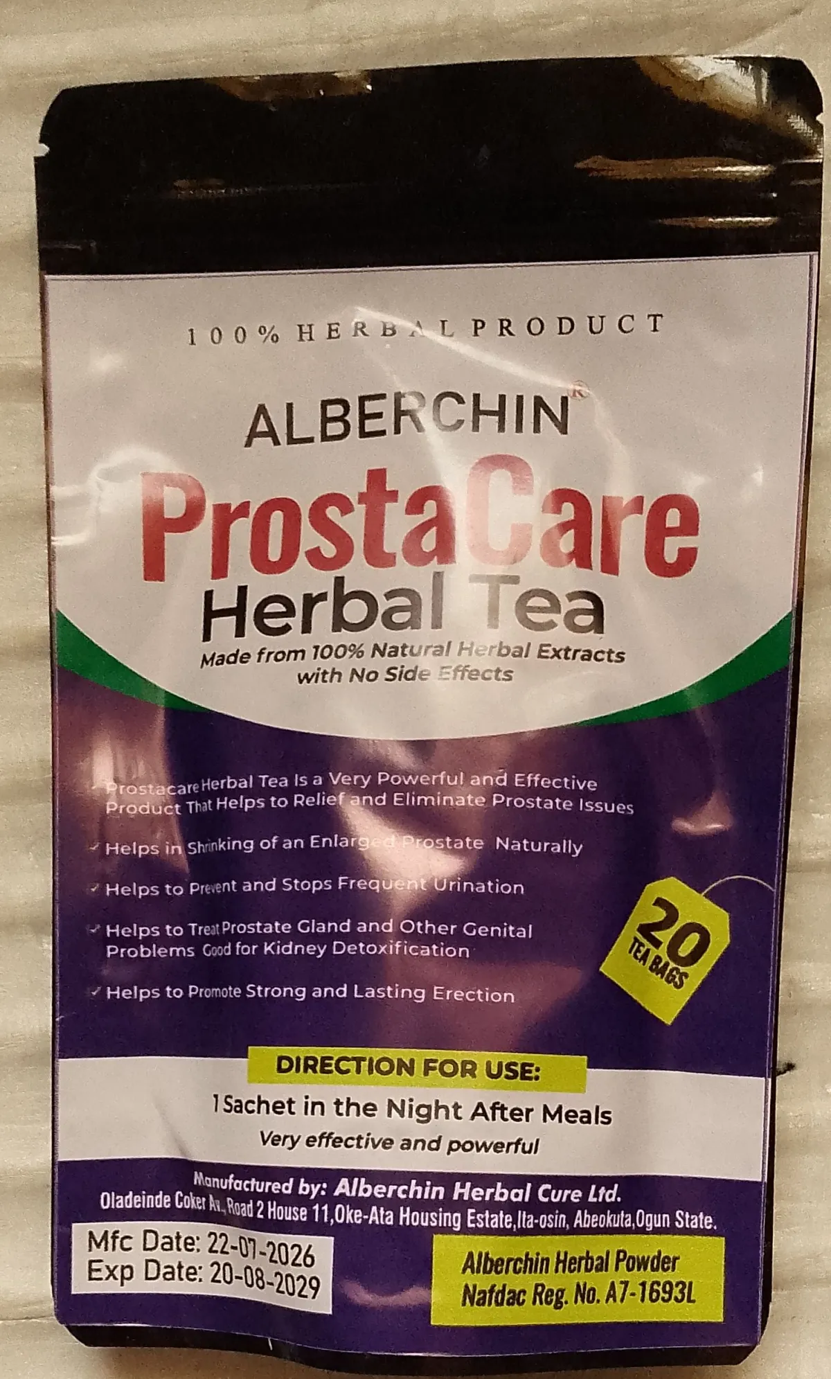 Alberchin Prostacare Herbal Tea - Image 3