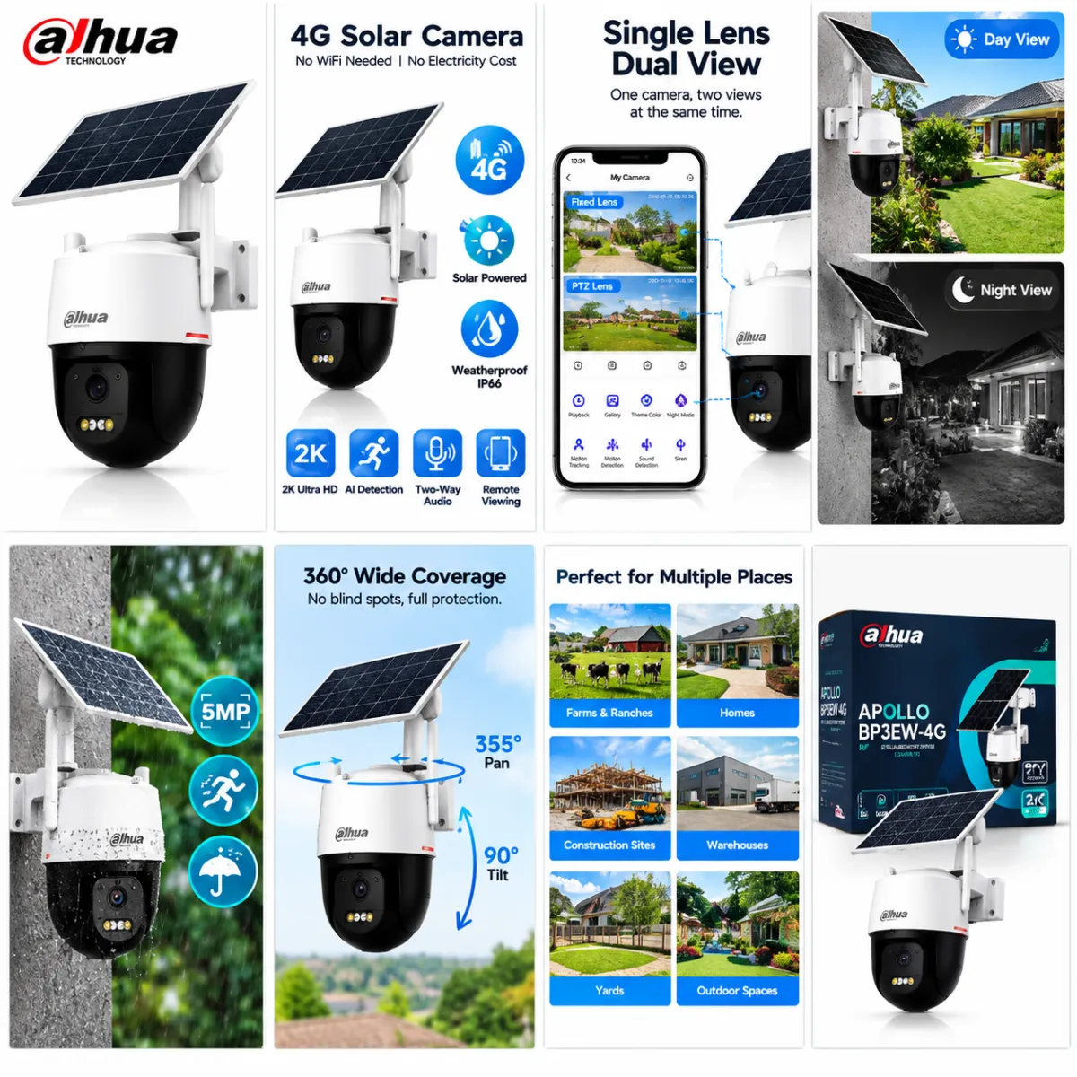 Dahua Apollo BP3EW-4G 2K 4G Solar Security Camera - Image 2
