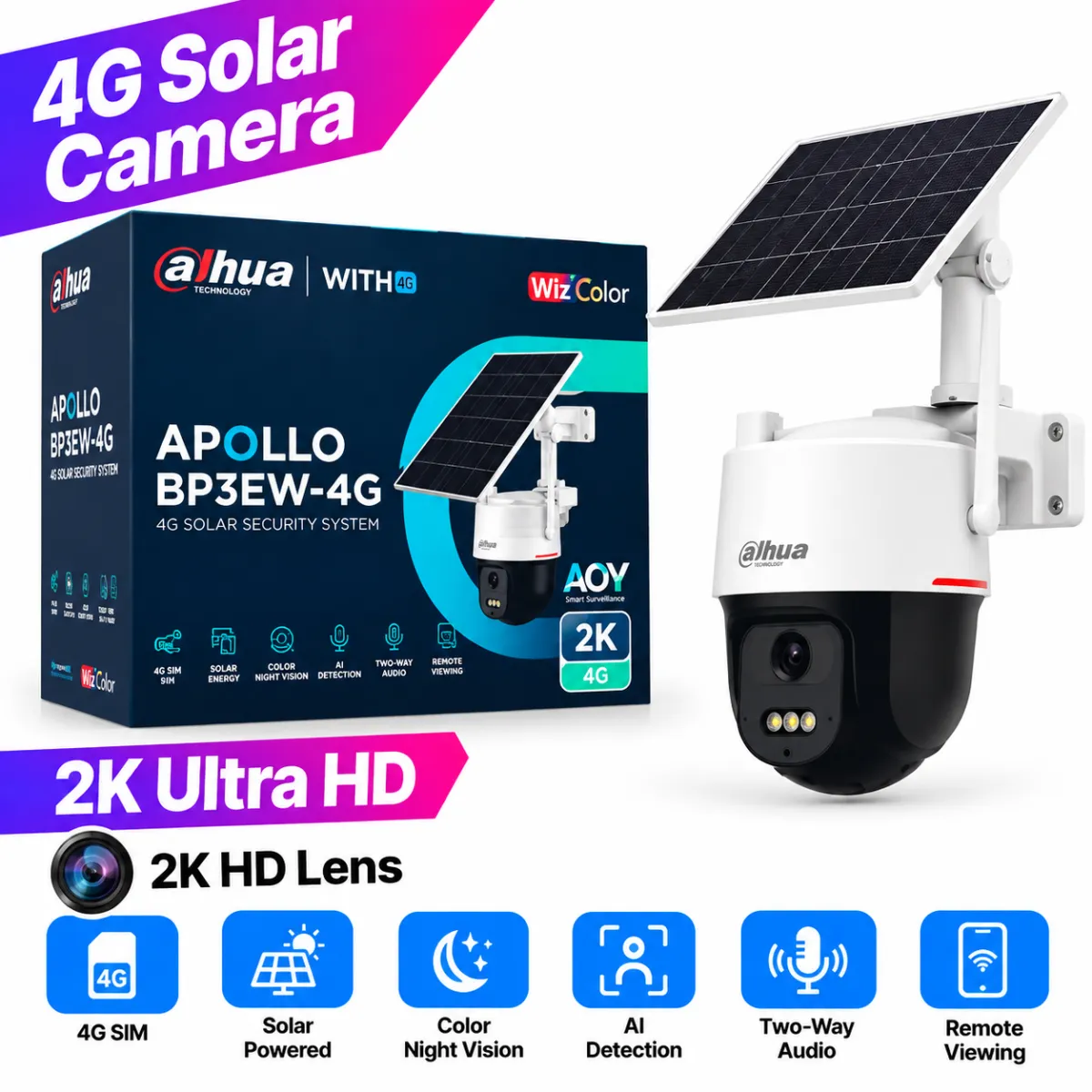 Dahua Apollo BP3EW-4G 2K 4G Solar Security Camera - Image 5