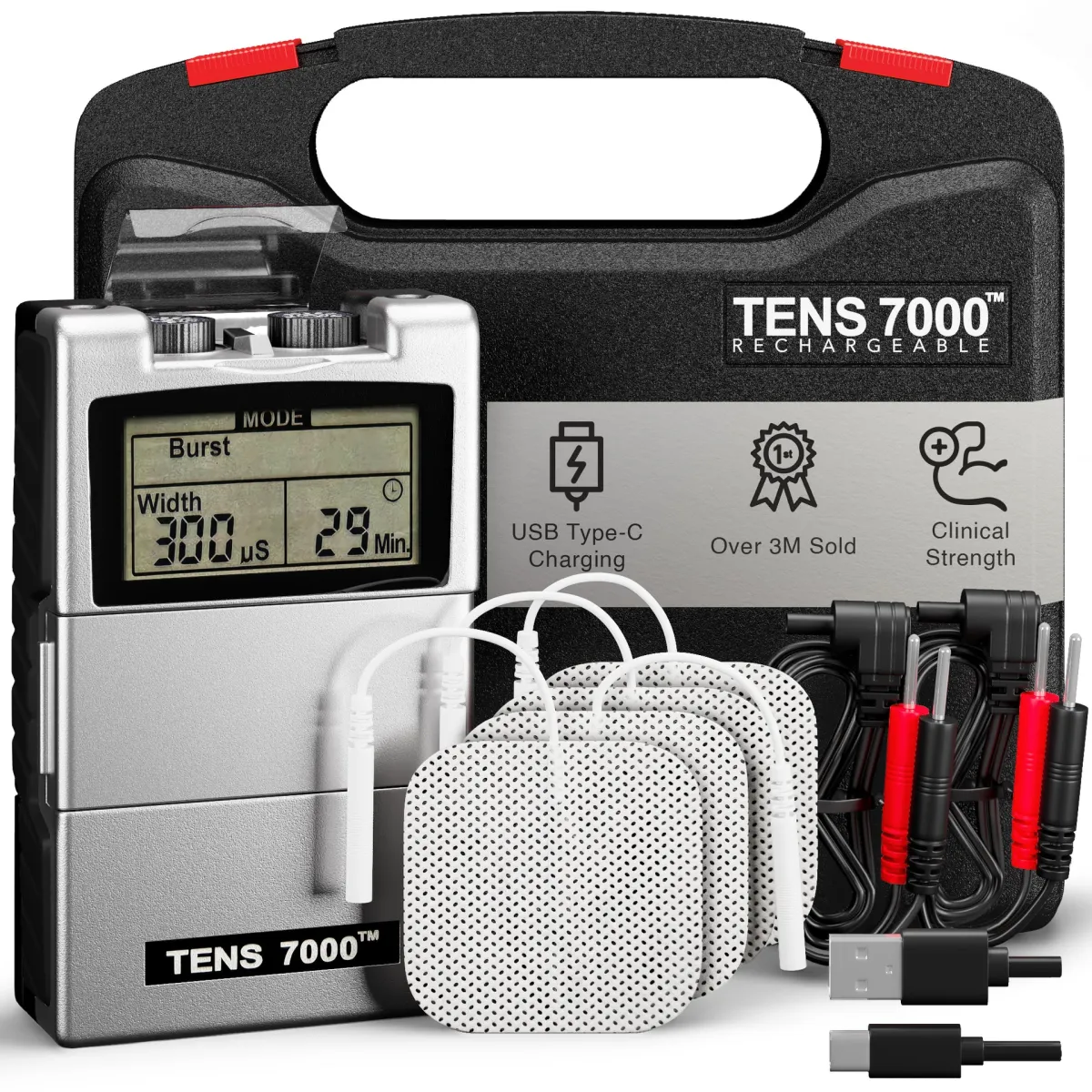 TENS 7000 Rechargeable TENS Unit Muscle Stimulator - Image 1