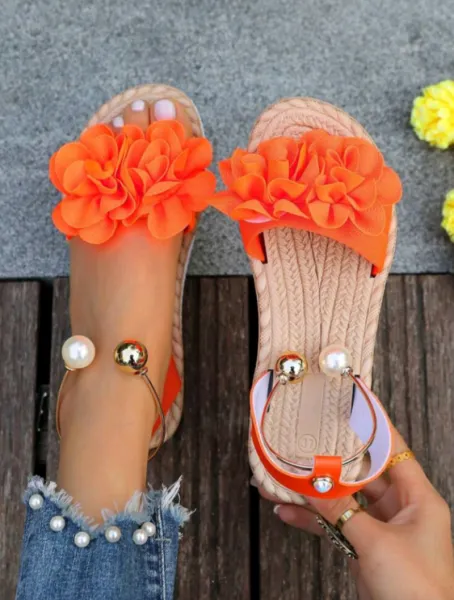 Women Beach Floral Lightweight Slip-on Sandals