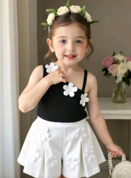 Baby Girls' Korean Fashion Summer Outfit Set