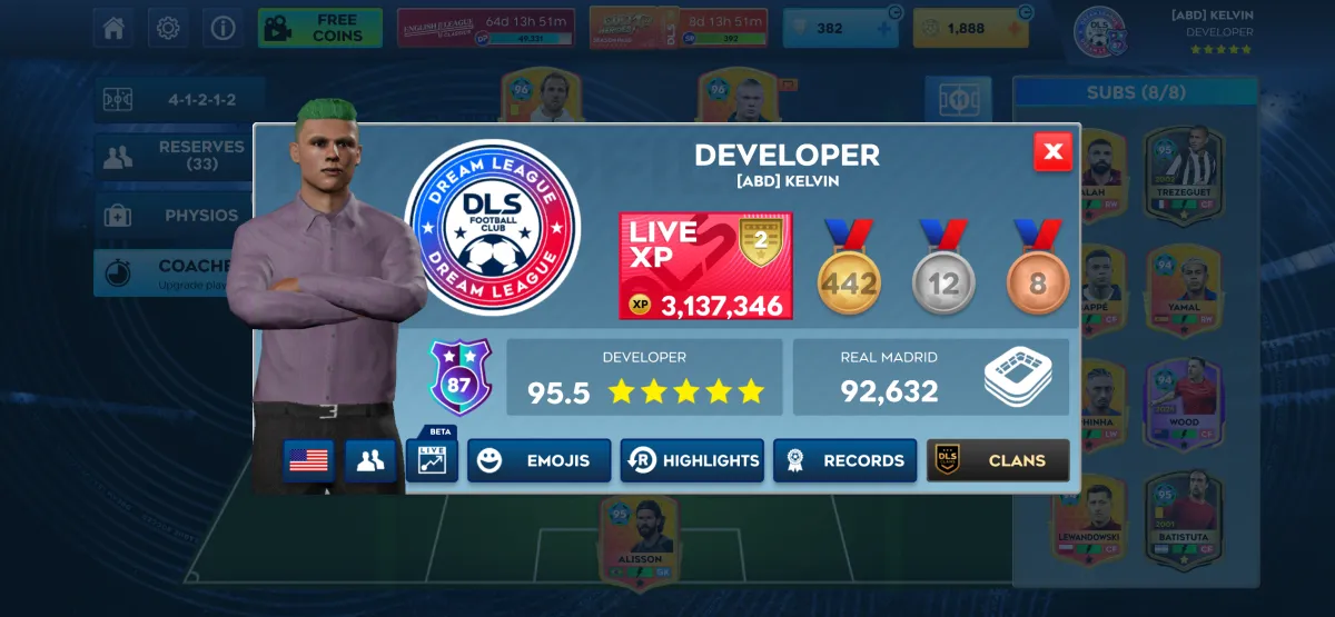 Dream League Soccer 2026 Account 95. 5 Rated 96 OVR Players - Image 1