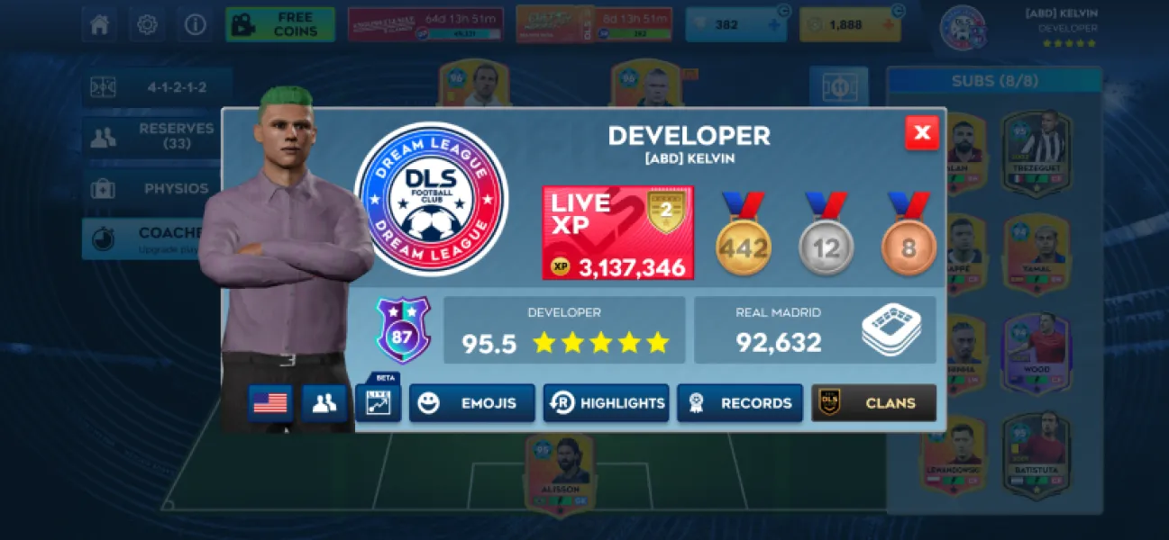 Dream League Soccer 2026 Account 95. 5 Rated 96 OVR Players