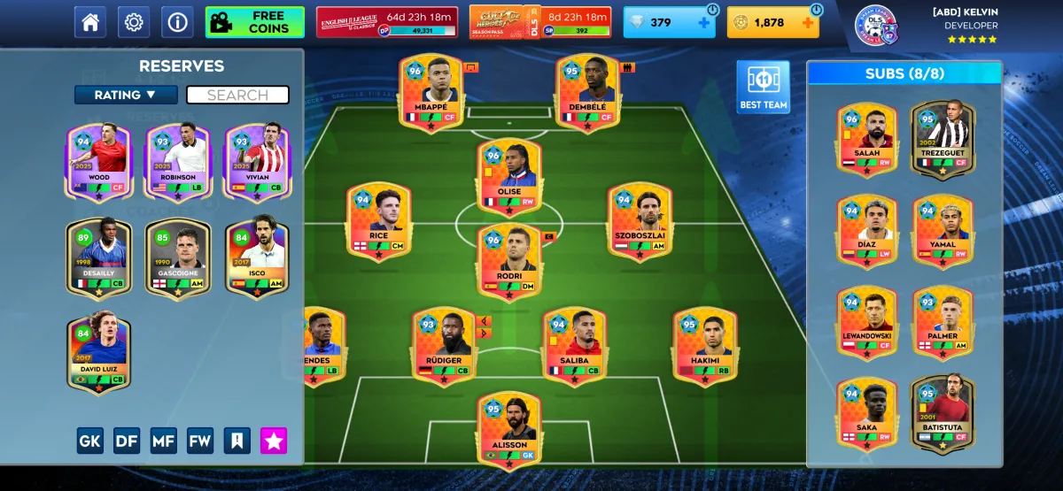 Dream League Soccer 2026 Account 95. 5 Rated 96 OVR Players - Image 5