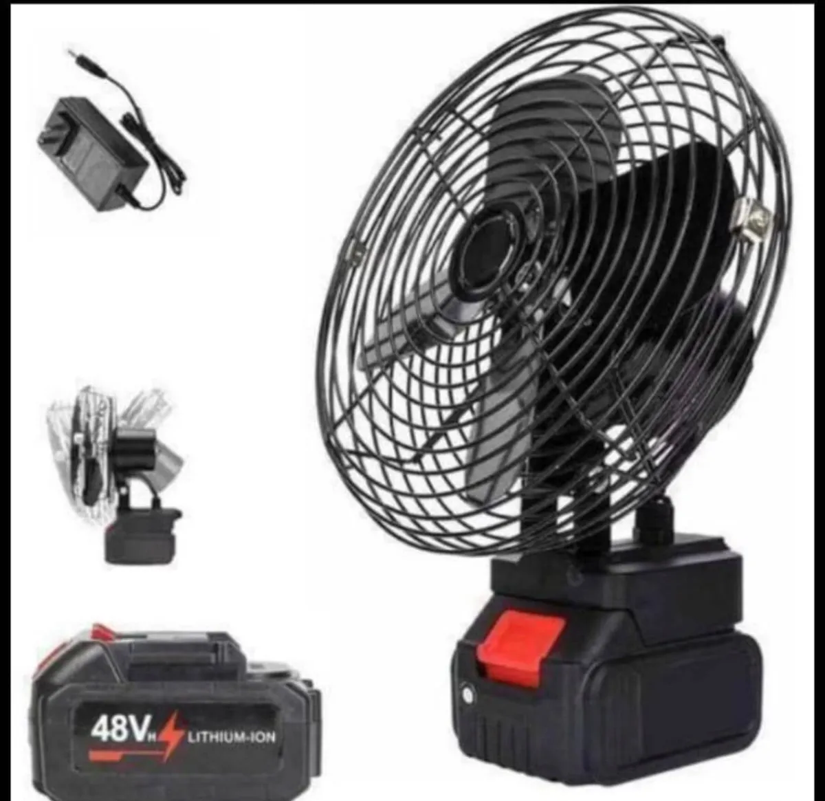 Portable Rechargeable 48V Lithium-Ion Battery Fan With Charger - Strong Win - Image 2