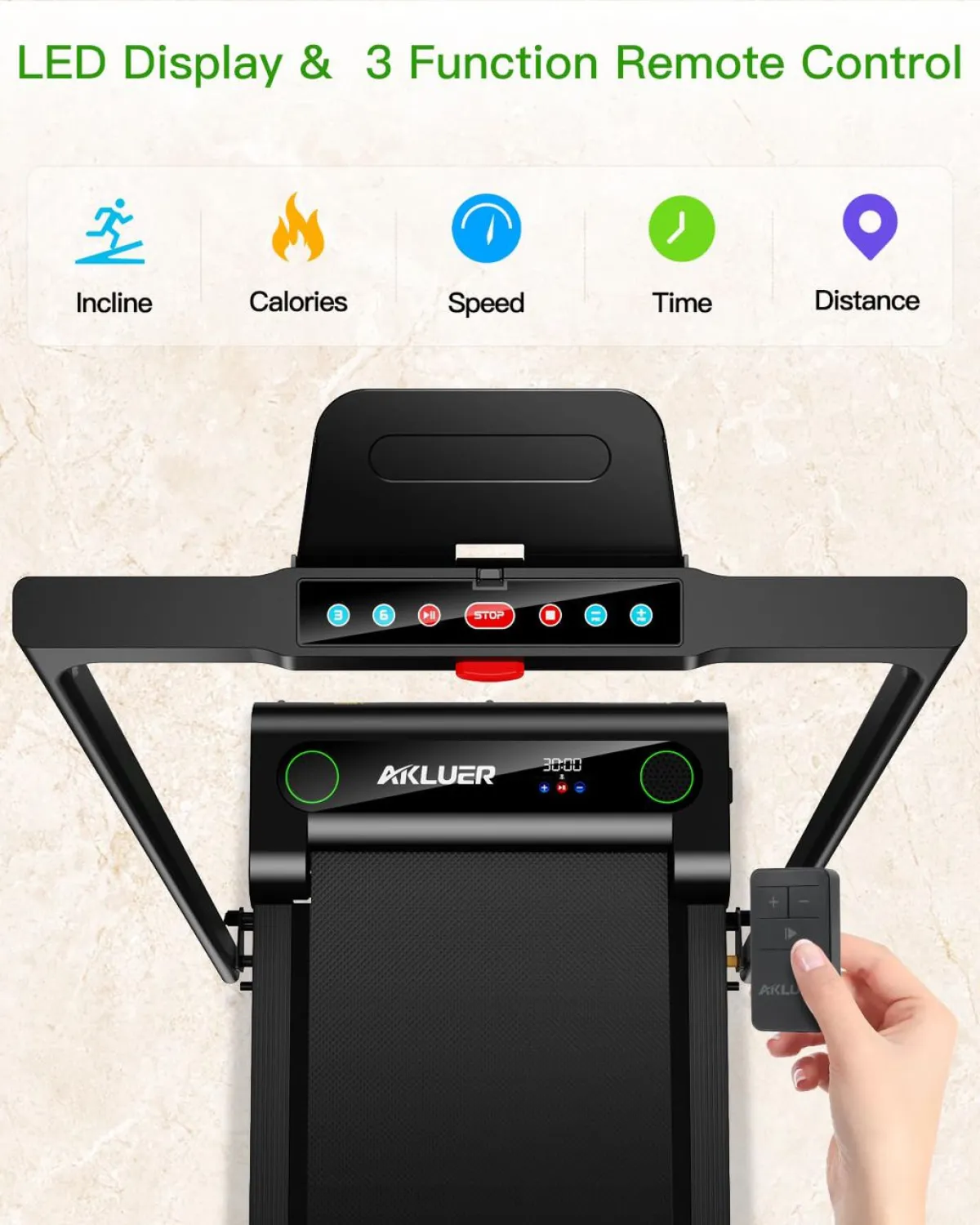2. 5HP foldable Treadmill with Massager - Image 2