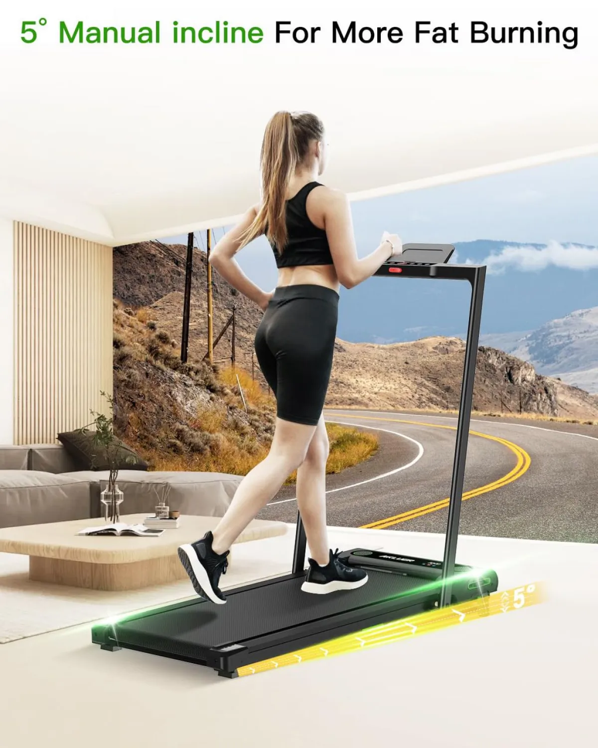 2. 5HP foldable Treadmill with Massager - Image 3
