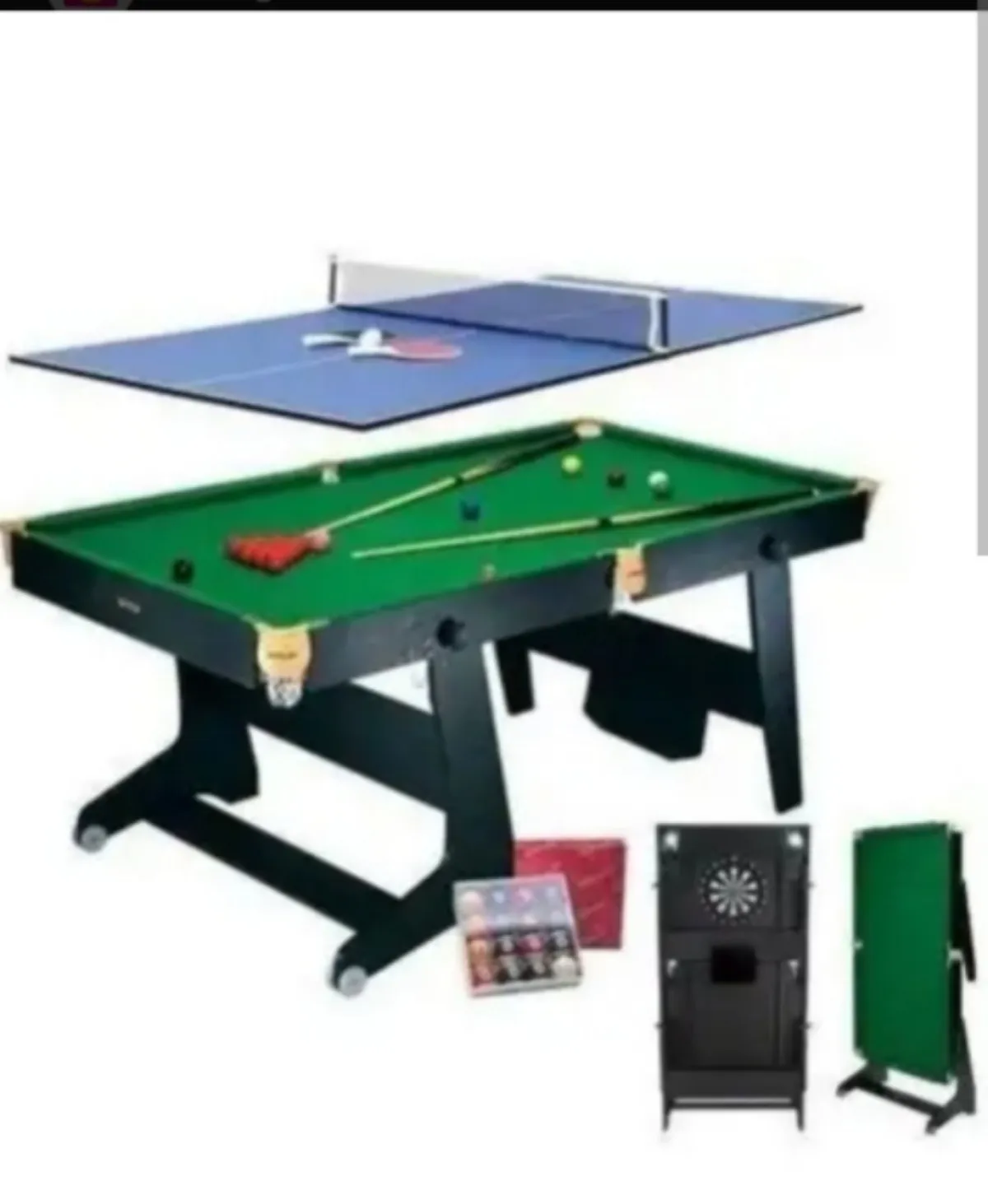 3in1 Foldable Multi-Purpose Game Table - Snooker/Tennis and Dinning - Image 2
