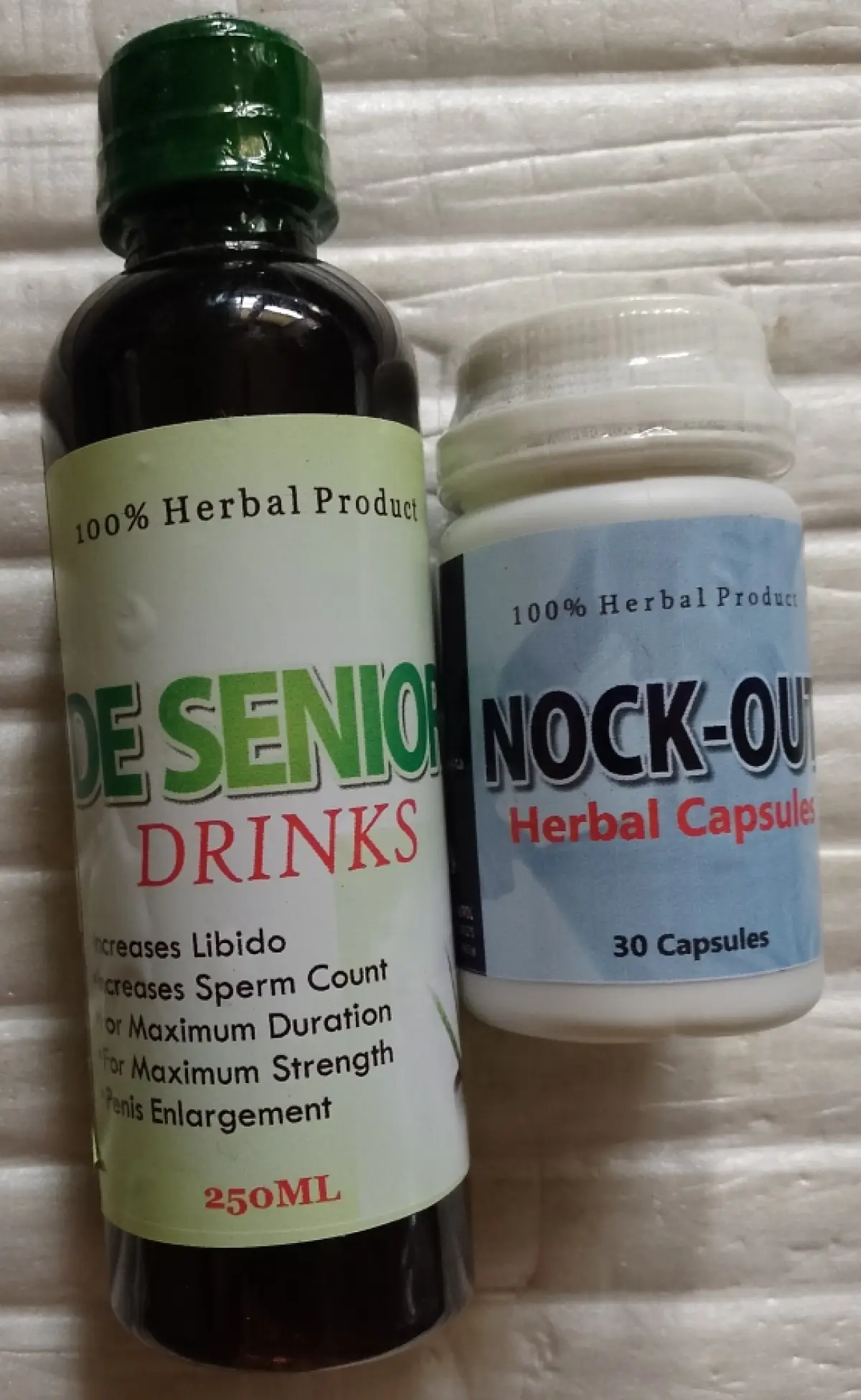 De Senior Men Drink+Nock Out Herbal Capsule for Penis Enlargement - Image 1