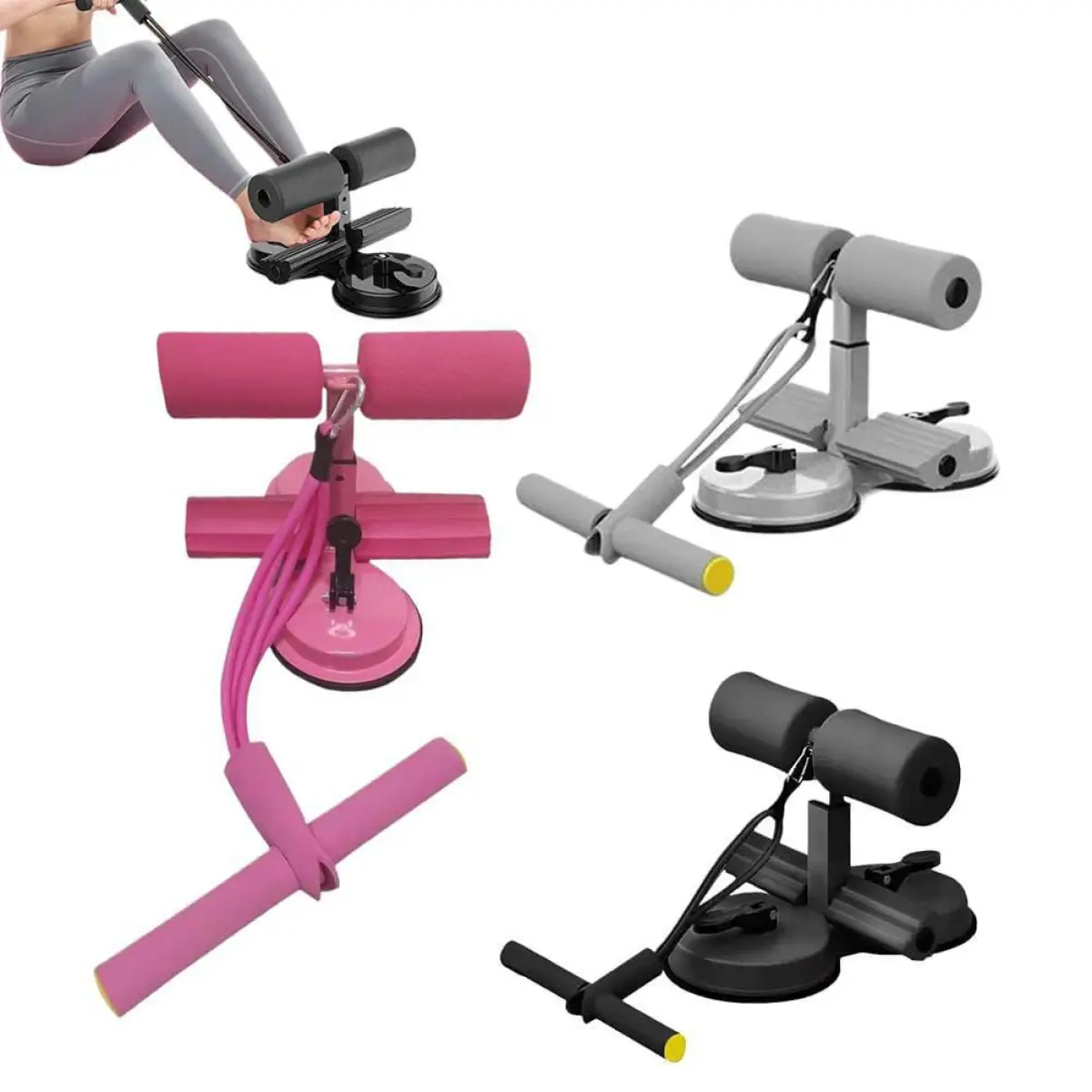 Double suction sit up bar with rope - Image 2
